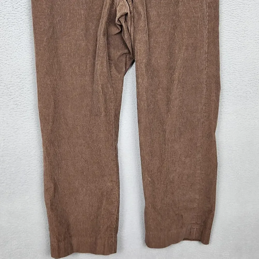 Lands End Pants Mens 35x27 Brown Corduroy Chino Classic Fit Stretch Casual